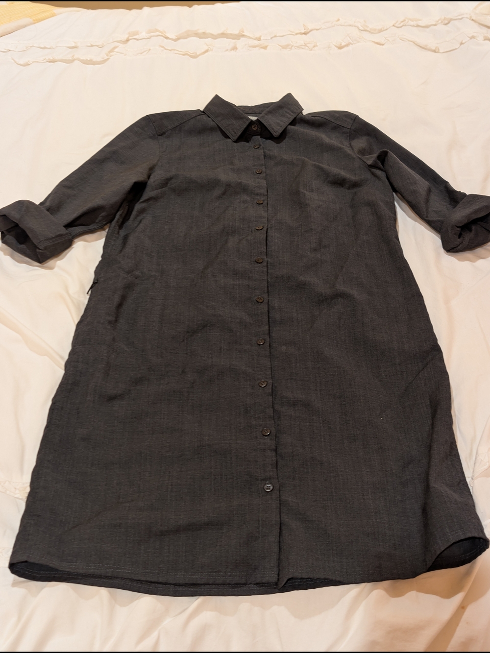 Icebreaker Merino Wool Gray Shirt Travel Dress Medium